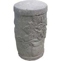 Stein Hocker oder Säule mit Blumen Motiv - Asuka von Gartentraum.de