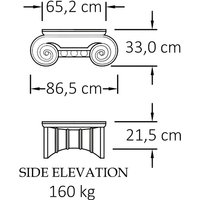 Stein Kapitell jonisches Design für runde Säulen - Ricbert / 33x86,5x86,5cm (HxBxT) / Terrakotta von Gartentraum.de