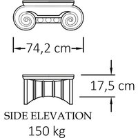 Stein Kapitell jonisches Design für runde Säulen - Ricbert / 74,5x74,5cm (BxT) / Portland Weiß von Gartentraum.de