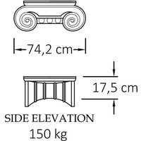 Stein Kapitell jonisches Design für runde Säulen - Ricbert / 74,5x74,5cm (BxT) / Terrakotta von Gartentraum.de