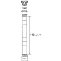 Stein Rundsäule toskanisch mit wählbarem Kapitell - Oswine / mit ionischem Kapitell / Portland Weiß von Gartentraum.de