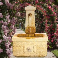 Stein Wandbrunnen mit Pumpe - La Village / Sand von Gartentraum.de