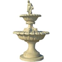 Steinguss Brunnen für den Garten mit Frauenskulptur im griechischen Design - Marinella / Olimpia von Gartentraum.de