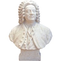 Steinguss Büste des Komponisten Georg Friedrich Händel - Upoko / Portland weiß von Gartentraum.de