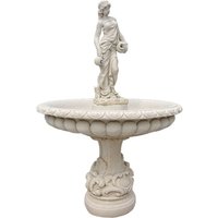 Steinguss Fontäne mit Springbrunnen Figur - Mädchen mit Krügen - Caterina / Antikia von Gartentraum.de