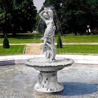 Steinguss Garten Fontäne mit einzigartiger Frauen Springbrunnen Skulptur - Franca / Olimpia von Gartentraum.de