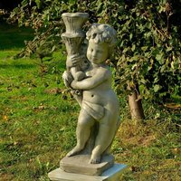 Steinguss Gartenlampe in Form einer Puttenfigur - Antea / Olimpia / rechts von Gartentraum.de