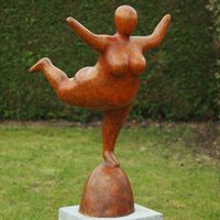 Stilistische Balletttänzerin aus Bronze in Kupfer - Geraldina von Gartentraum.de