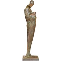 Stilistische Bronzestatue vom Künstler - Mutter mit Kind von Gartentraum.de