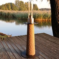 Stilvolle Ethanol Gartenfackel aus Stahl mit Jute Seil von Masuria - Juno Lampe / Schwarz von Gartentraum.de