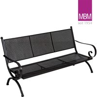 Stilvolle Loungebank aus Schmiedeeisen von MBM - Loungebank Romeo Elegance / mit Sitzkissen Uni Natur von Gartentraum.de