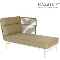 Stilvolle Max & Luuk Chaiselongue im Retro Look mit einer Armlehne - mit Kissen - Jane Chaiselongue / Armlehne links von Gartentraum.de