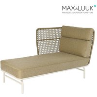 Stilvolle Max & Luuk Chaiselongue im Retro Look mit einer Armlehne - mit Kissen - Jane Chaiselongue / Armlehne rechts von Gartentraum.de