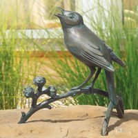 Stilvolle Singvogel Gartenfigur aus Bronze - Nachtigall von Gartentraum.de