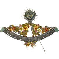 Stilvolle Vertikalsonnenuhr aus Metall für Haus & Garten kaufen - Blumenkomposition von Gartentraum.de