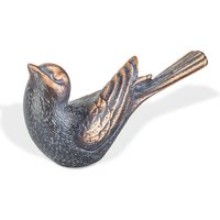 Stilvolle Vogelfigur aus robuster Bronze - Vogel Wini / Bronze Patina Asche von Gartentraum.de