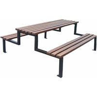 Stilvolles Picknick Möbel-Set aus Metall und Holz für Außenanlagen - Aoalsteinn von Gartentraum.de