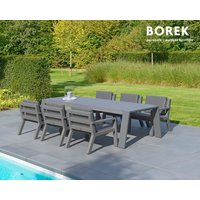 Stuhl für Garten & Terrasse aus Alu - Borek - mit Kissen - Viking Esstischstuhl / Anthrazit/Sooty von Gartentraum.de