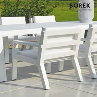 Stuhl für Garten & Terrasse aus Alu - Borek - mit Kissen - Viking Esstischstuhl / Weiß von Gartentraum.de