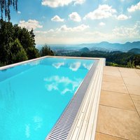 Swimming Pool aus Polypropylen - Überlaufbecken - rechteckig - mit Treppe - Cabrera / 150x600x300cm (HxBxT) / Blau von Gartentraum.de