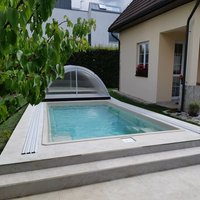 Swimming Pool für den Garten -  320x600cm - mit 2 Treppen - Komplettset - Glas-Verbundbecken - Ahunui Türkis / Dunkelblau von Gartentraum.de