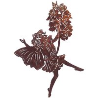 Tanzende Fee mit Blüten - Eisenfigur Rostoptik - Fee Mandelblüte von Gartentraum.de