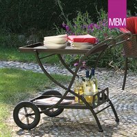 Tisch rollbar für Garten & Terrasse - MBM - Metall/Eisen - antik - 94x65x82cm - Servierwagen von Gartentraum.de