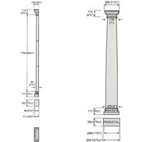 Toskanischer Stein Pilaster halbrund mit Kapitell - Hereswith / 215,3x32,5x12cm (HxBxT) / Sand von Gartentraum.de