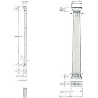 Toskanischer Stein Pilaster halbrund mit Kapitell - Hereswith / 215,3x32,5x12cm (HxBxT) / Terrakotta von Gartentraum.de