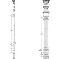 Toskanischer Stein Pilaster mit wählbarem Kapitell - Herrick / mit ionischem Kapitell / Terrakotta von Gartentraum.de