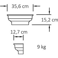 Toskanisches Kapitell für Pilaster aus Sandsteinguss - Seomil / 15,2x12,7cm (HxB) / Portland Weiß von Gartentraum.de