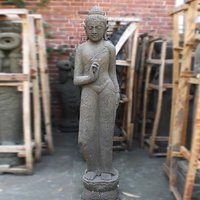 Unikat Stehende Budda Statue Daksha aus Stein / 200 cm von Gartentraum.de