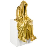 Vergoldete Bronzeskulptur des Zeitwächters für Kanten - Kantenhocker (Gold) von Gartentraum.de