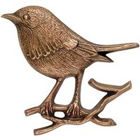 Vogelfigur für die Wand aus Bronze - Rotkehlchen Kira / Bronze dunkelbraun von Gartentraum.de