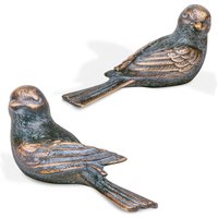 Vogelfiguren Set - Outdoor Deko aus Aluminium - Vögel Pan / Aluminium grau von Gartentraum.de