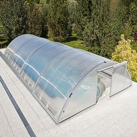 Vormontierte Überdachung für Pools - mit Schloss erhältlich - Aluminium & Polycarbonat - Ametrinit von Gartentraum.de