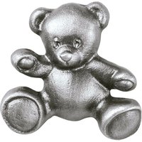 Wandfigur kleiner Teddy aus Alu oder Bronze - Teddy / Aluminium schwarz von Gartentraum.de