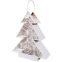 Weihnachtsdeko aus Metall - Tannenbaum als Laterne - Balthasar / 31x26x9cm (HxBxT) von Gartentraum.de