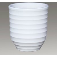 Weißer Blumenkübel winterfest - Steinzeug - modern - rund - Ventus Blanc / 38x45cm (DmxH) von Gartentraum.de