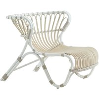 Weißer Loungechair mit Rückenlehne aus Alu-Rattan - Loungesessel Minja / Michelangelo White von Gartentraum.de