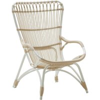 Weißer Relax-Sessel für den Garten mit hoher Rückenlehne - Gartensessel Elina / Beige von Gartentraum.de