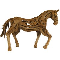 Wetterbeständige Garten Skulptur aus Teak - Pferd - Arissa von Gartentraum.de