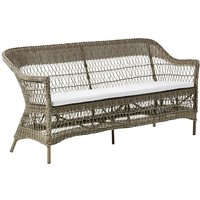 Wetterbeständiges Lounge Sofa für drei Personen in antikgrau - 3-Sitzer Hedda / Tempotest Taupe von Gartentraum.de