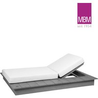 Wetterfeste Einzelliege in Stone Grey von MBM - rechts - La Villa Day Bed Einzelliege  / mit Schutzhülle von Gartentraum.de