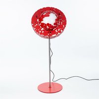 Wetterfeste kugelförmige Lampe aus Metall - Matias / 46cm / ein Fuß / Rot von Gartentraum.de
