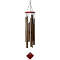 Windspiel bronzefarben mit rotem Holz - Chimes of Eclipse - Bronze von Gartentraum.de