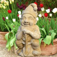 Witziger Gartenzwerg mit Schaufel - Wendelin / Sand von Gartentraum.de