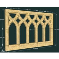 XXL Fenster mit Spitzbögen für Gartenruinen aus Steinguss - King Heawood / 115,0x178,9x10,0cm (HxBxT); 205kg von Gartentraum.de