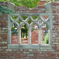 XXL Fenster mit Spitzbögen für Gartenruinen aus Steinguss - King Heawood / 115,0x212,4x10,0cm (HxBxT); 240kg von Gartentraum.de
