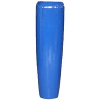 XXL Pflanzvase aus Polystone - Blau hochglänzend - Mit Einsatz - Malindi / 117x34cm (HxDm) / mit Wasserstandsanzeiger von Gartentraum.de